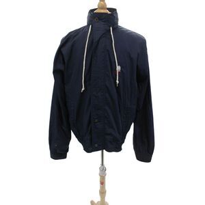 Duckster Mens Long Sleeve Front Zip Mock Neck Light Jacket Navy Blue Size XL